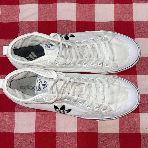 Adidas Nizza RF Hi Classic B-ball shoes in white canvas. Men 13. Excellent cond. - Picture 11 of 15